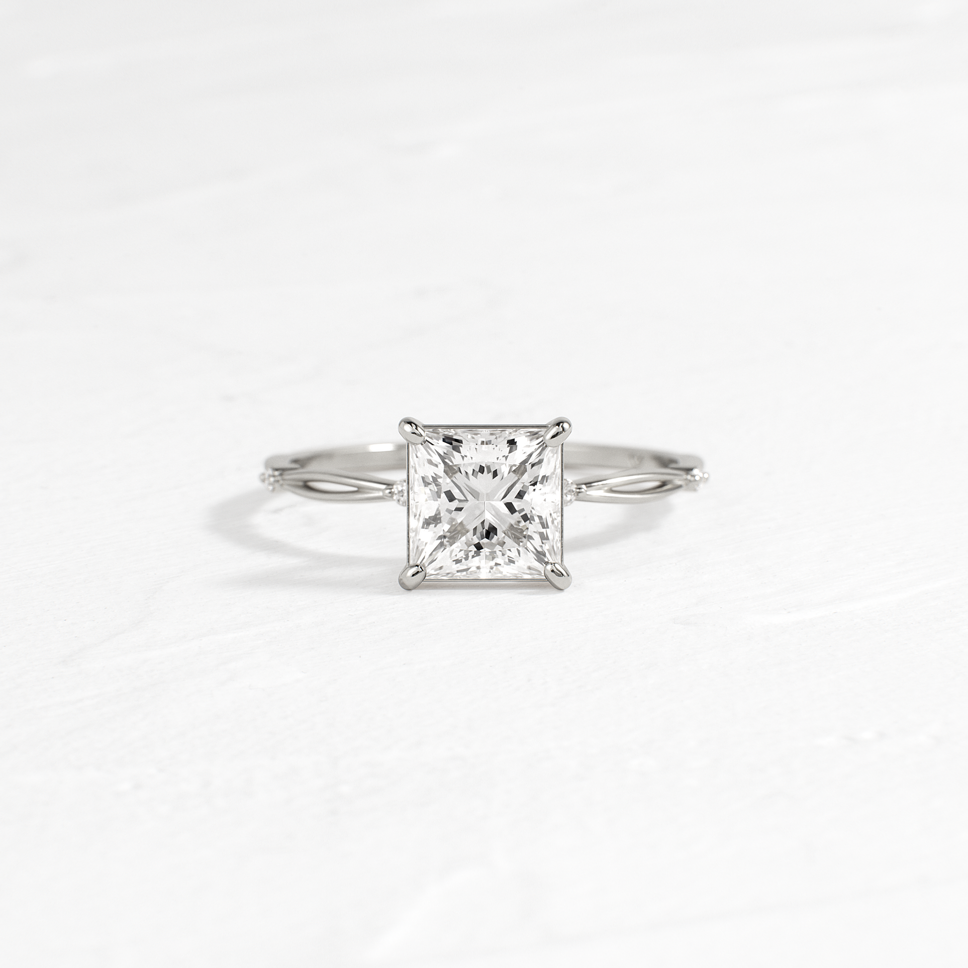 Criss Cross-Princess Lab Grown Diamond Engagement Ring