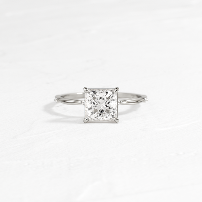 Criss Cross-Princess Lab Grown Diamond Engagement Ring