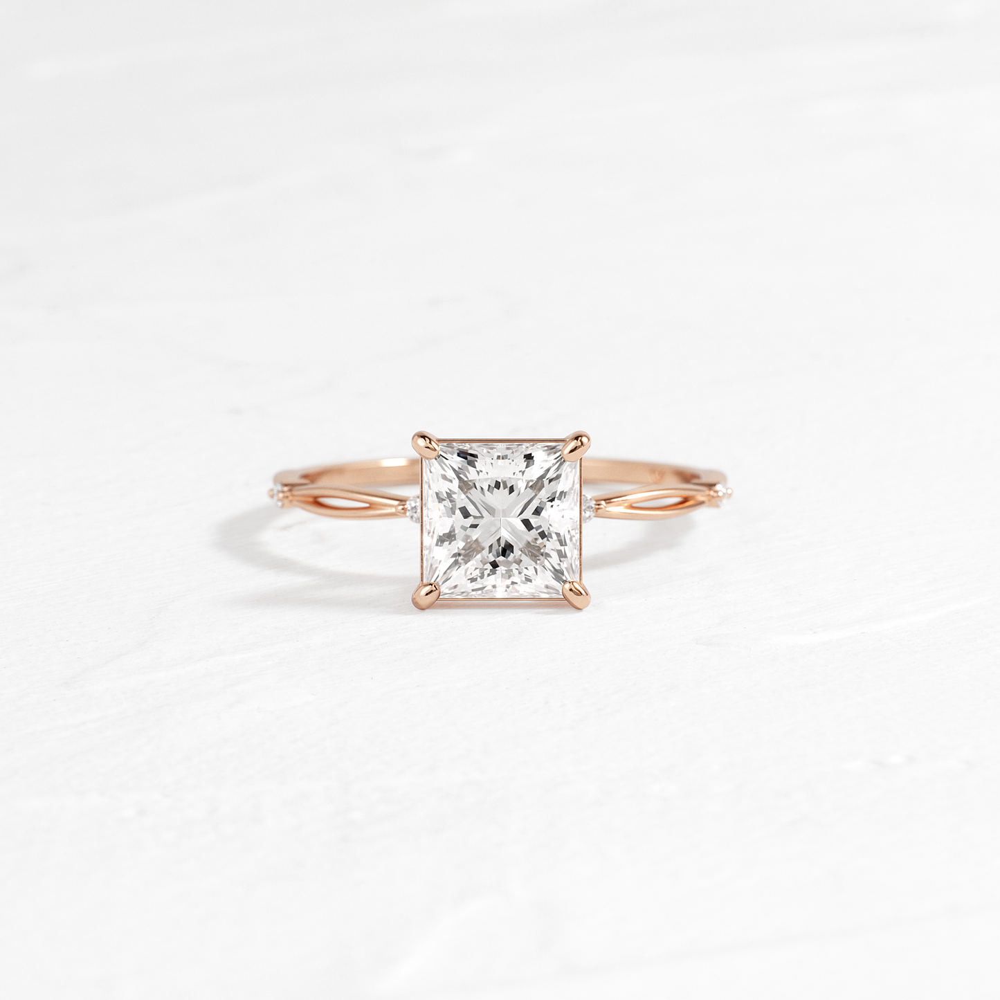 Criss Cross-Princess Lab Grown Diamond Engagement Ring