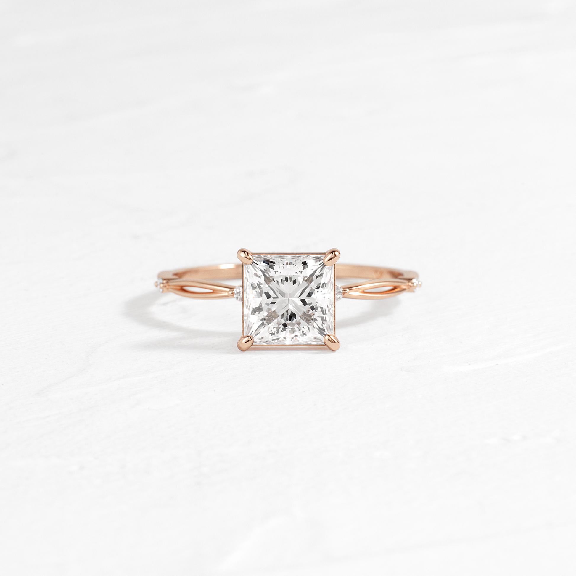 Criss Cross-Princess Lab Grown Diamond Engagement Ring