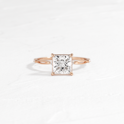 Criss Cross-Princess Lab Grown Diamond Engagement Ring