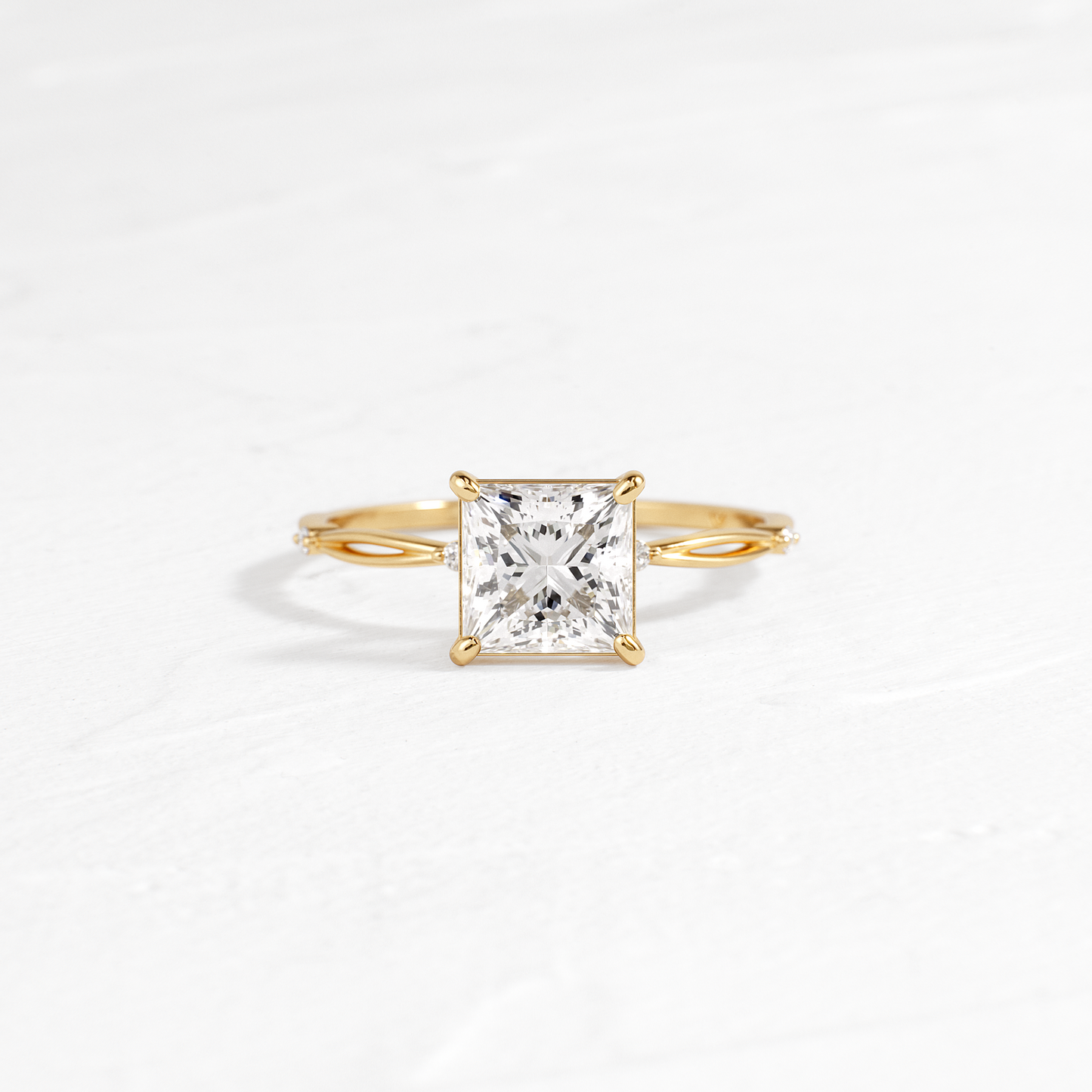 Criss Cross-Princess Lab Grown Diamond Engagement Ring
