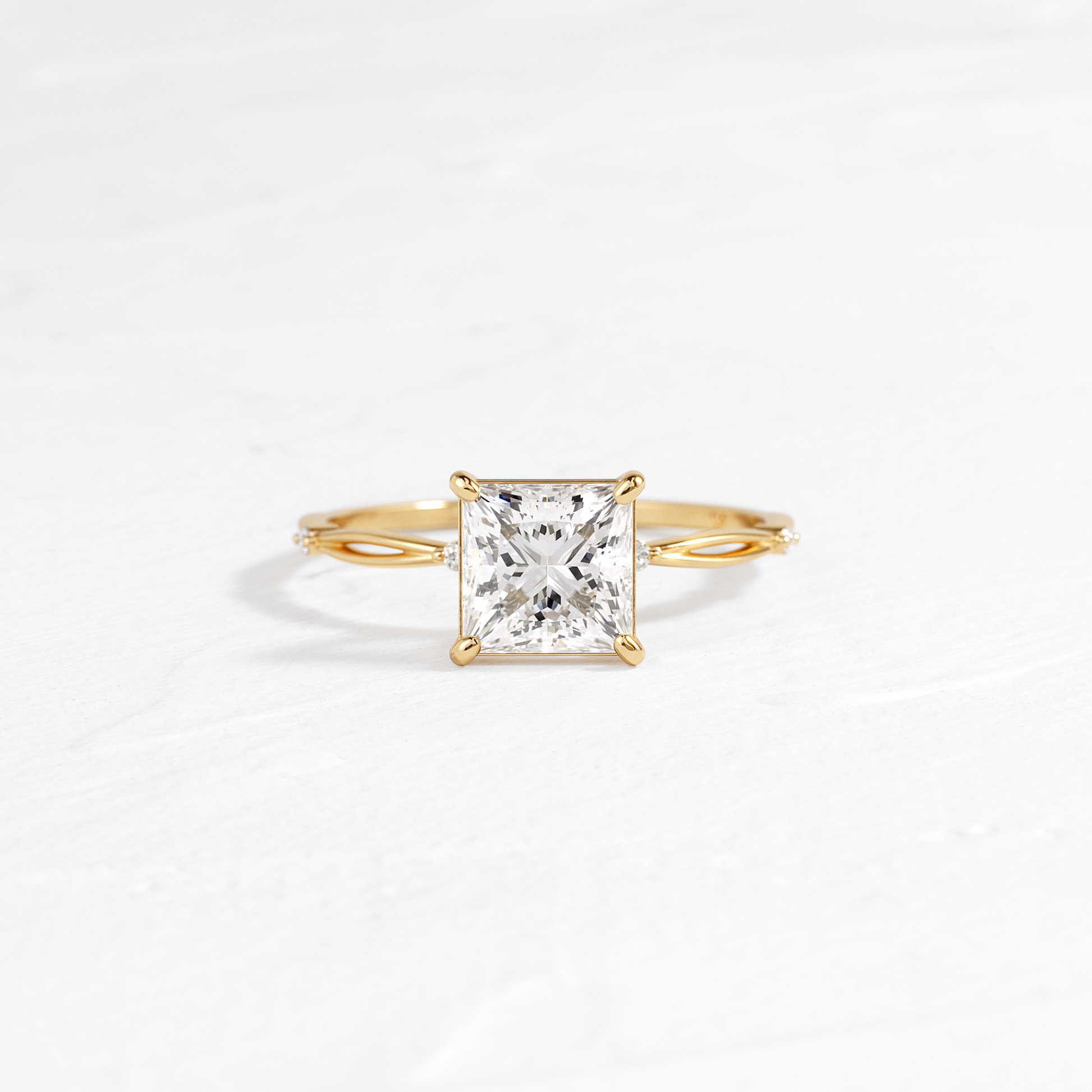 Criss Cross-Princess Lab Grown Diamond Engagement Ring