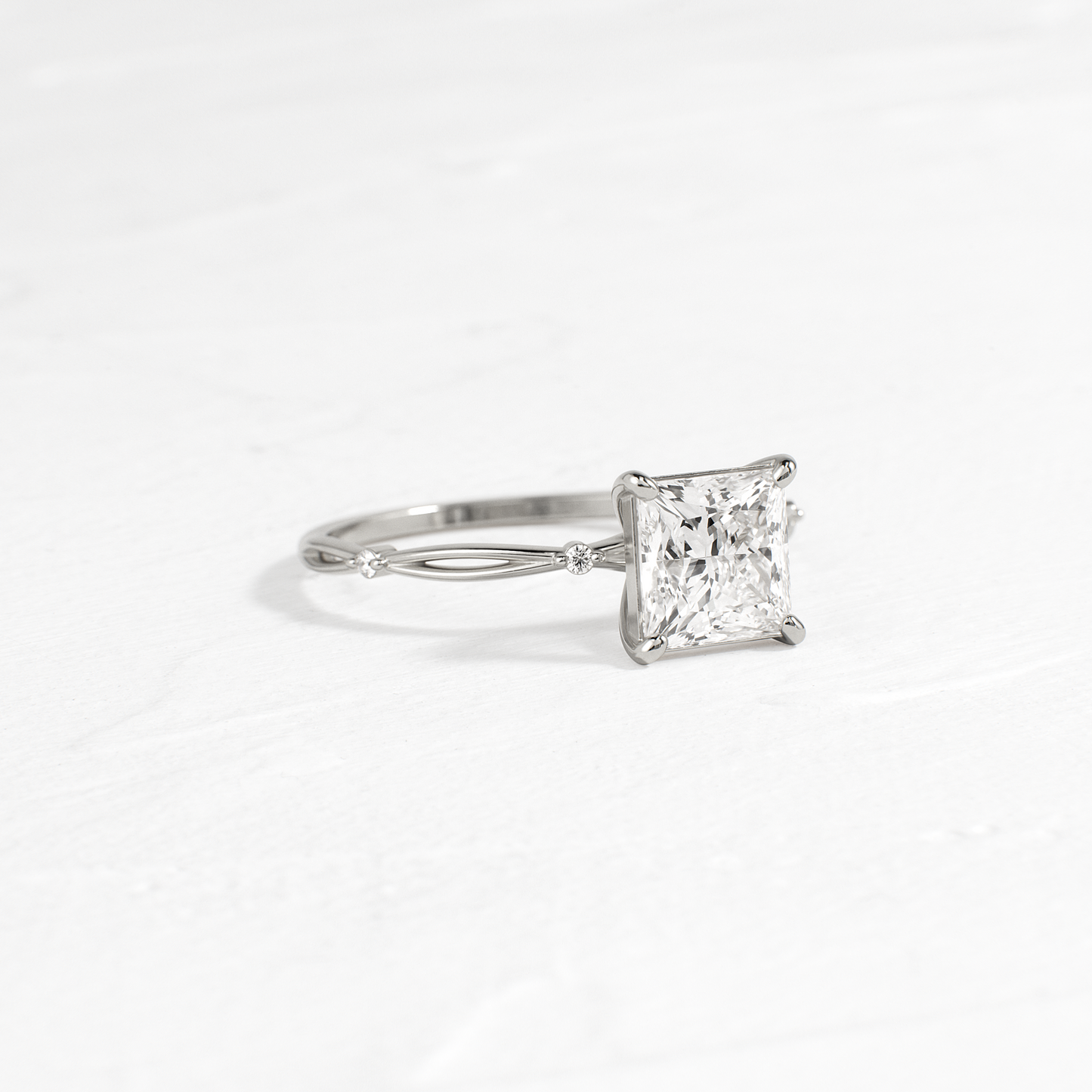 Criss Cross-Princess Lab Grown Diamond Engagement Ring