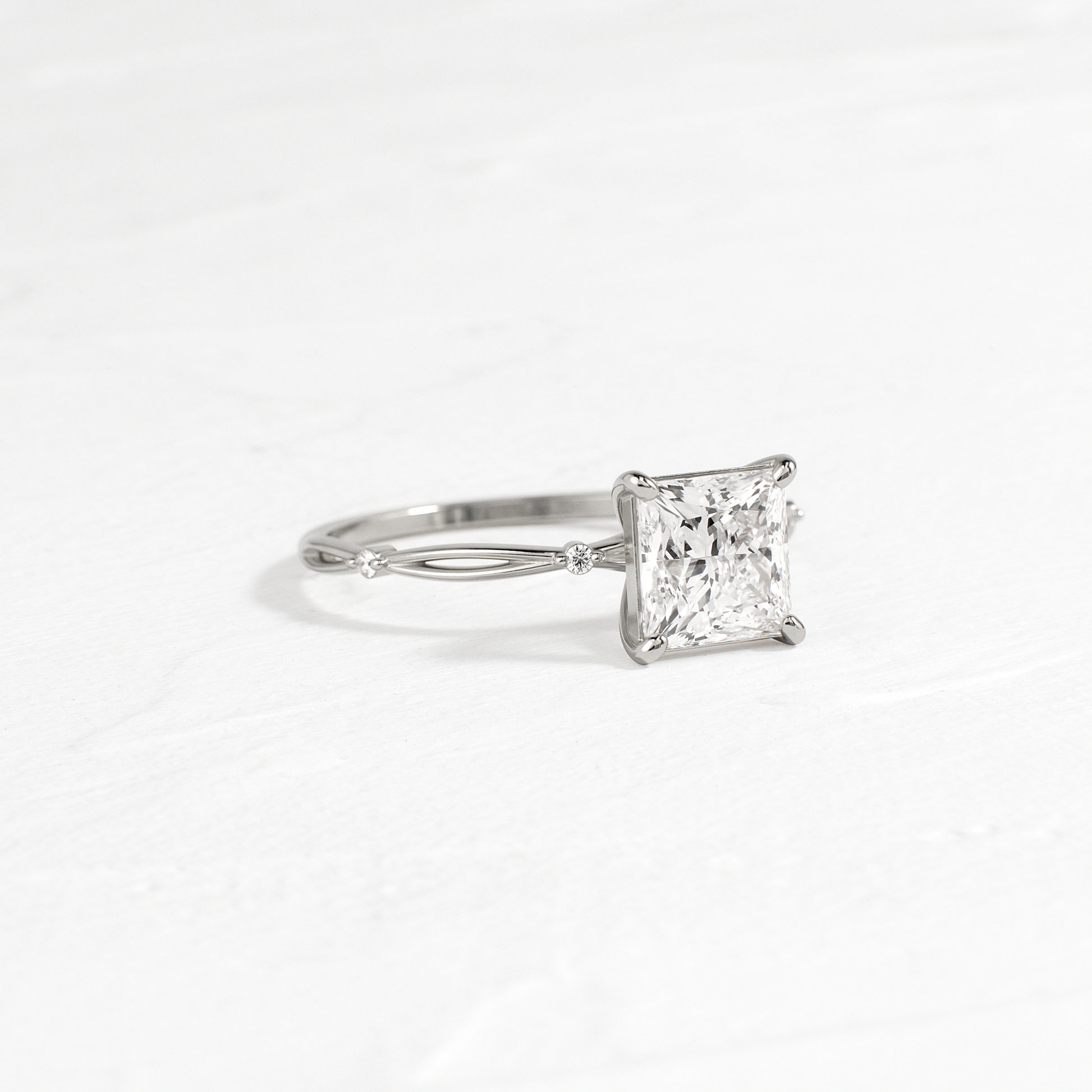 Criss Cross-Princess Lab Grown Diamond Engagement Ring