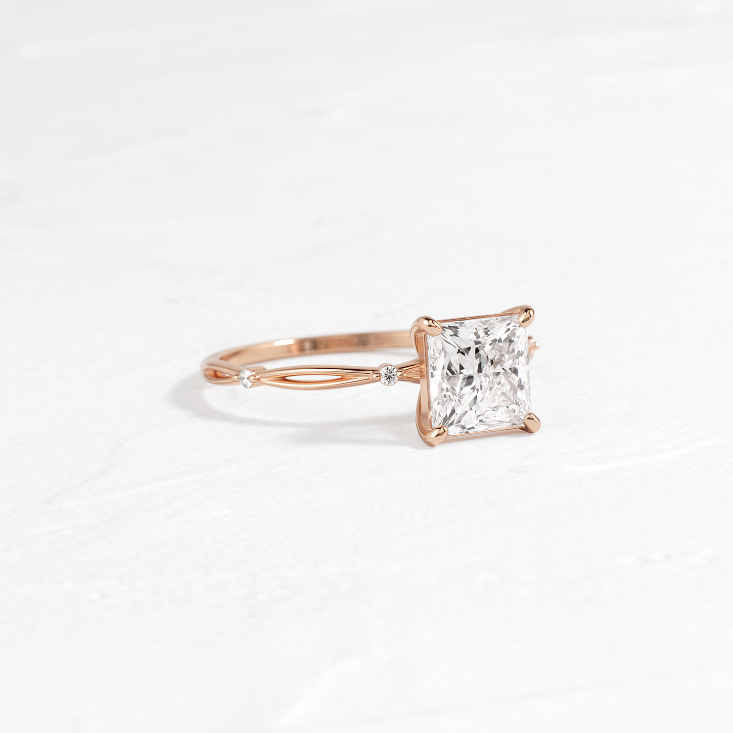 Criss Cross-Princess Lab Grown Diamond Engagement Ring