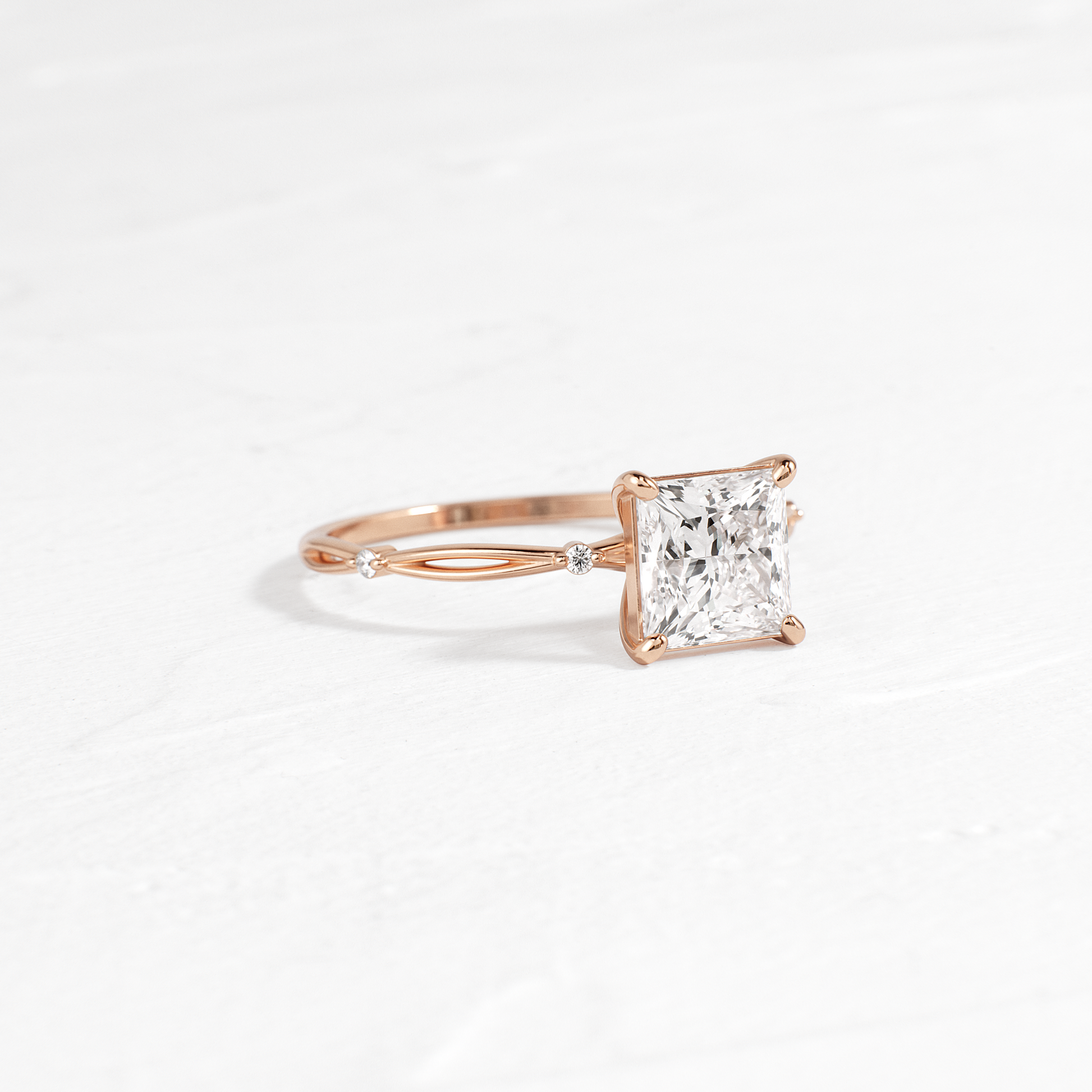 Criss Cross-Princess Lab Grown Diamond Engagement Ring