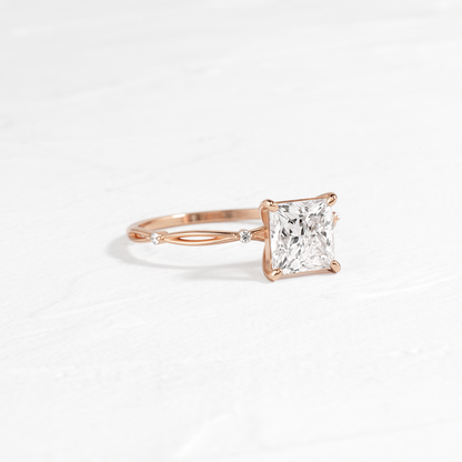 Criss Cross-Princess Lab Grown Diamond Engagement Ring