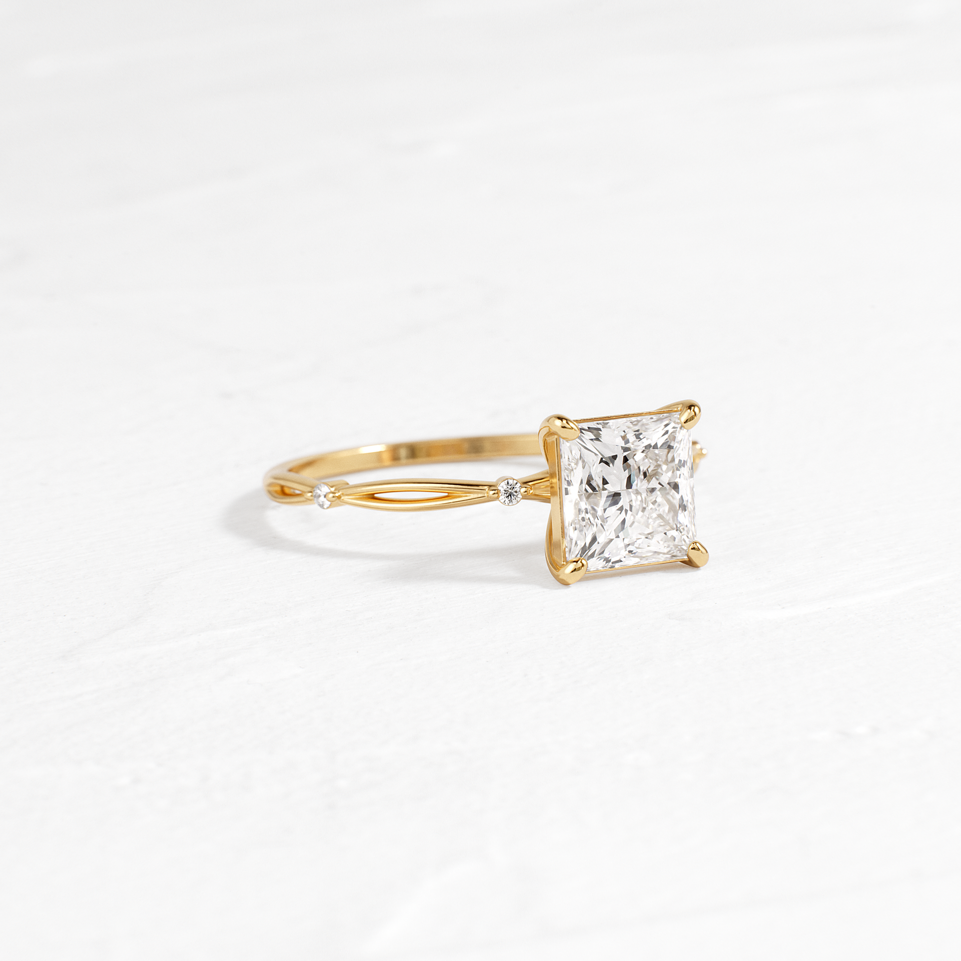 Criss Cross-Princess Lab Grown Diamond Engagement Ring