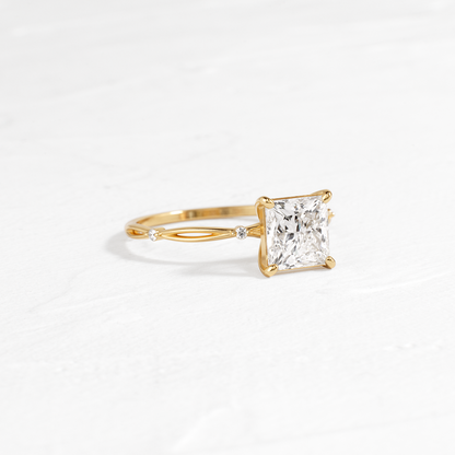 Criss Cross-Princess Lab Grown Diamond Engagement Ring