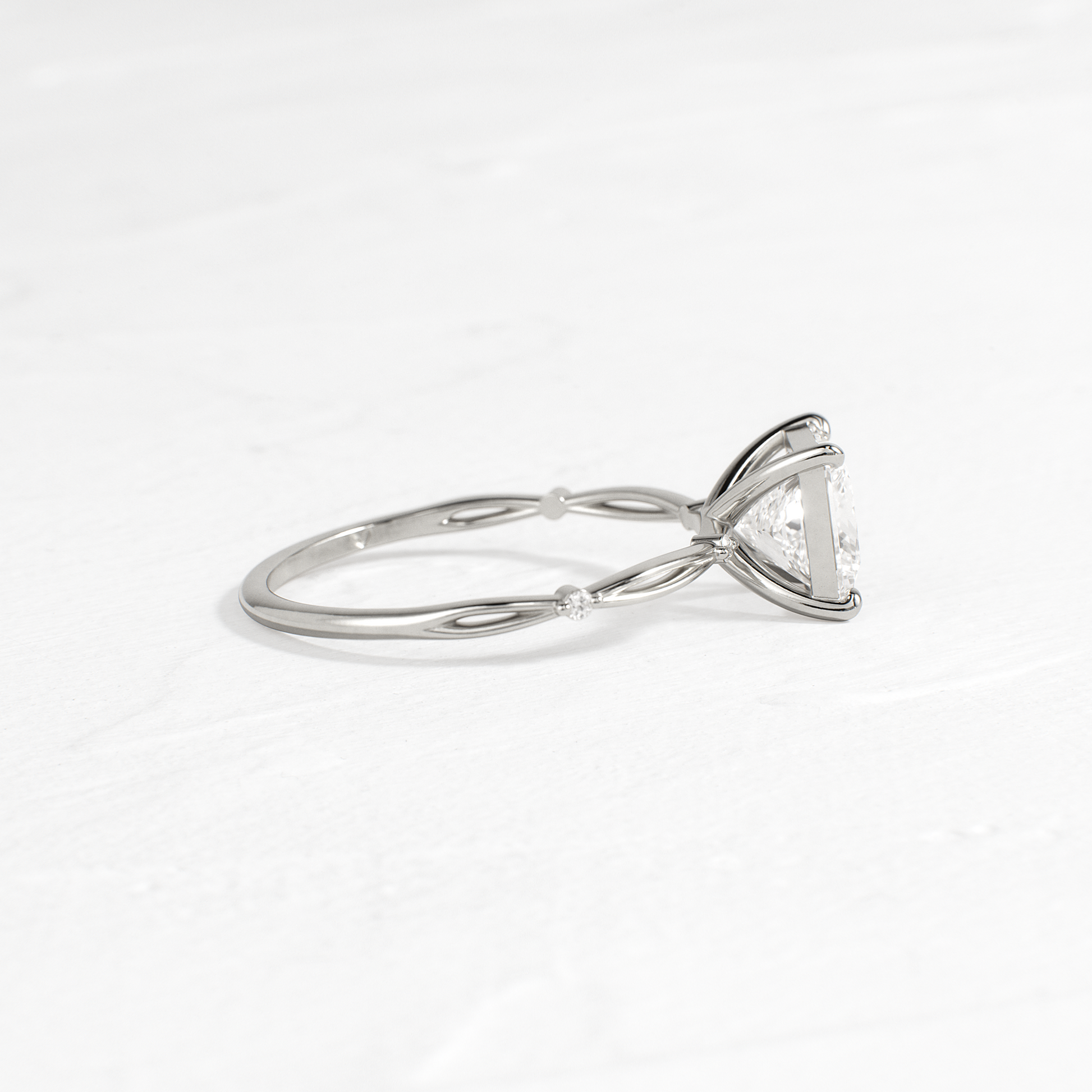 Criss Cross-Princess Lab Grown Diamond Engagement Ring