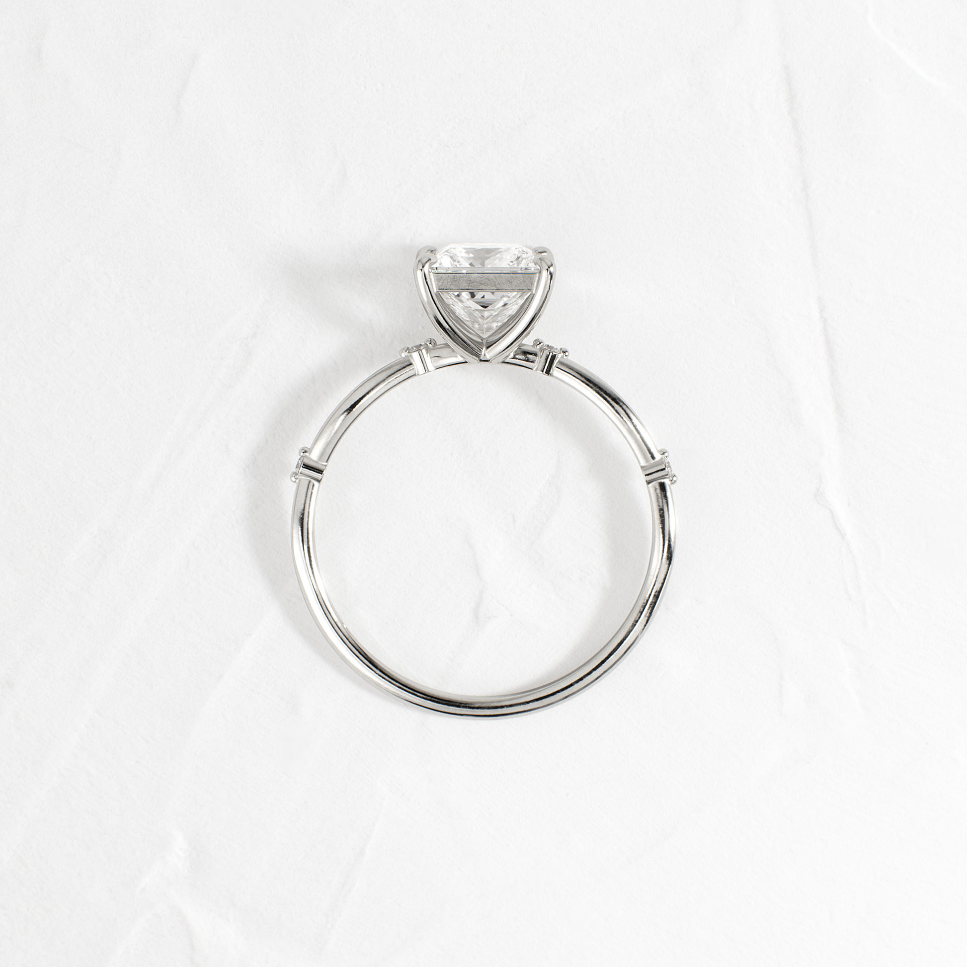 Criss Cross-Princess Lab Grown Diamond Engagement Ring