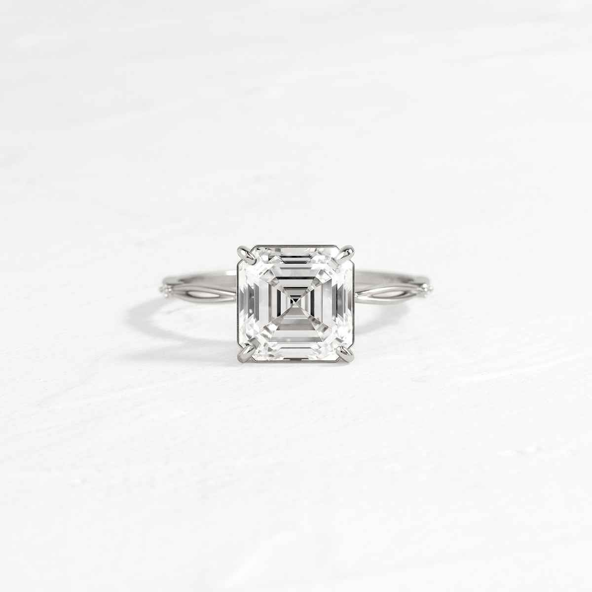 Criss Cross-Asscher Lab Grown Diamond Engagement Ring