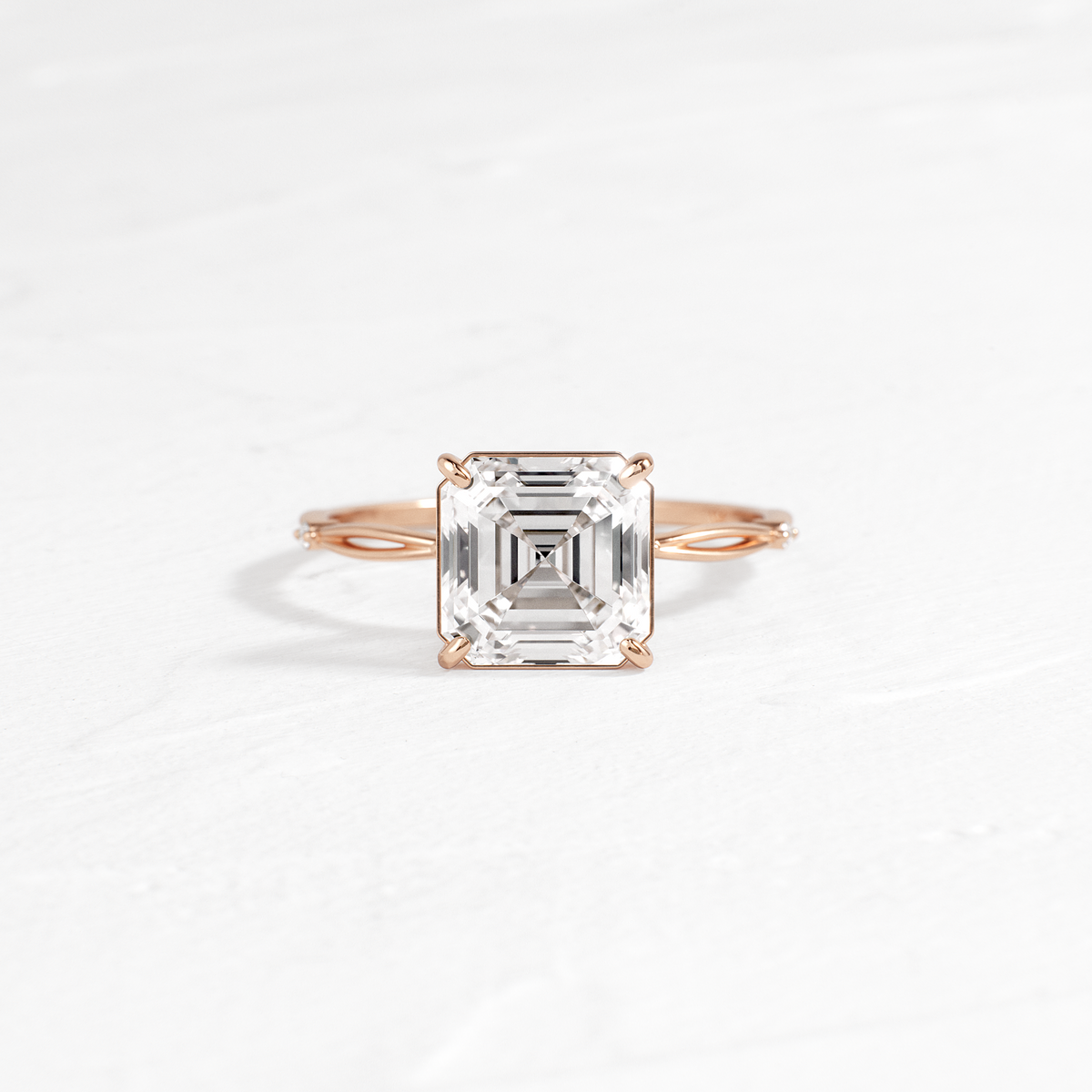 Criss Cross-Asscher Lab Grown Diamond Engagement Ring
