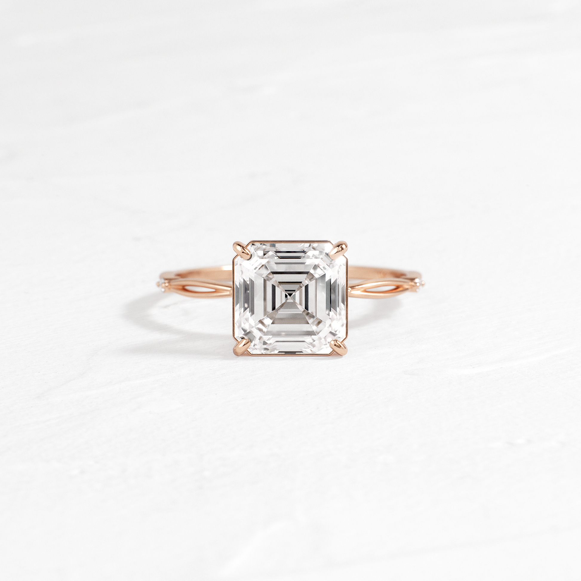 Criss Cross-Asscher Lab Grown Diamond Engagement Ring