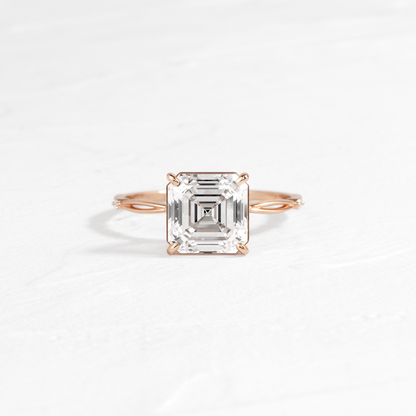 Criss Cross-Asscher Lab Grown Diamond Engagement Ring