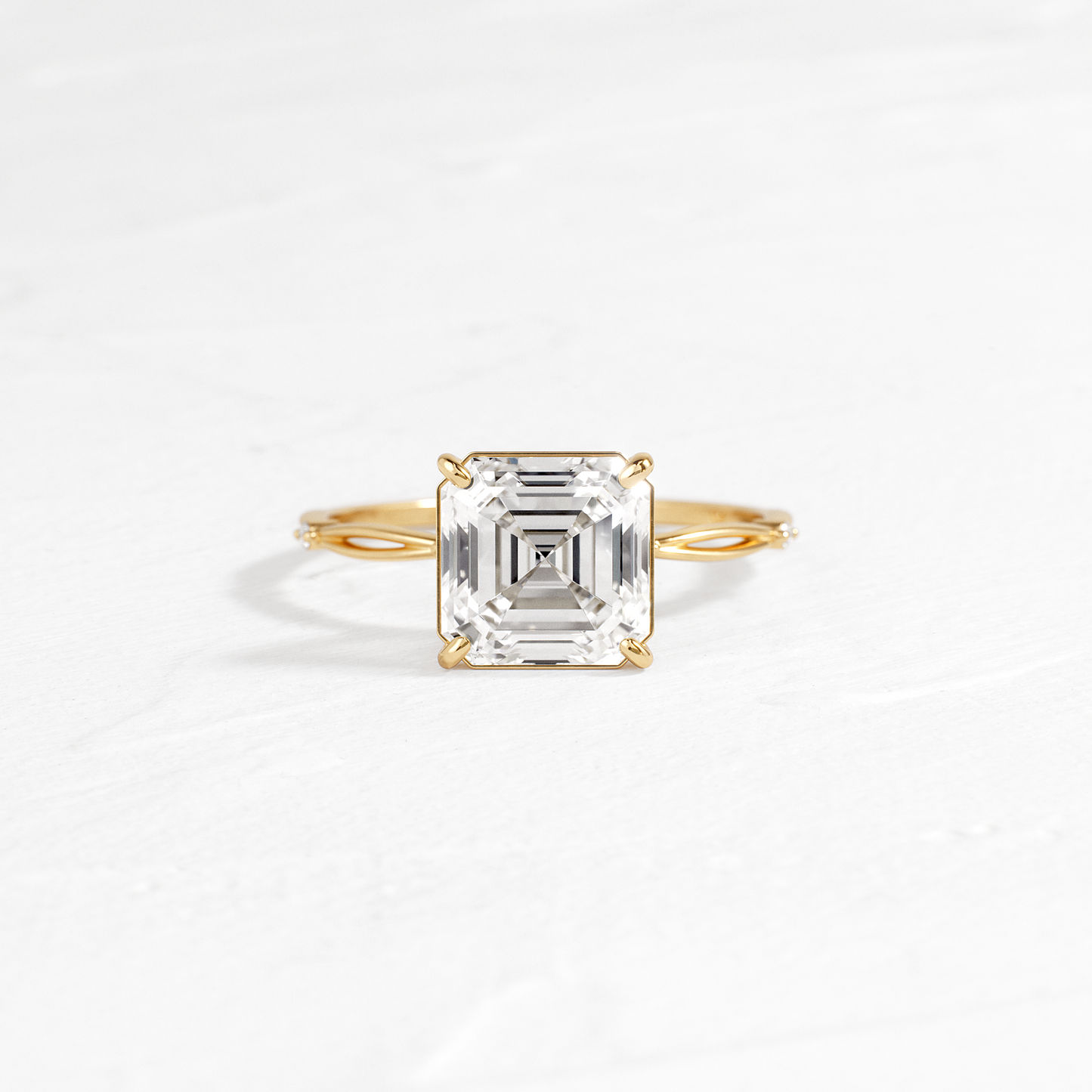Criss Cross-Asscher Lab Grown Diamond Engagement Ring