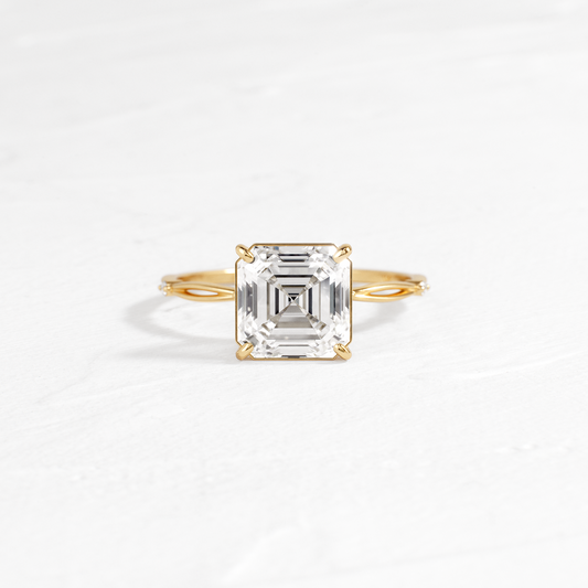 Criss Cross-Asscher Lab Grown Diamond Engagement Ring