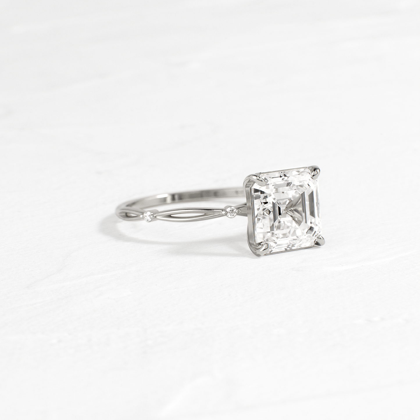 Criss Cross-Asscher Lab Grown Diamond Engagement Ring
