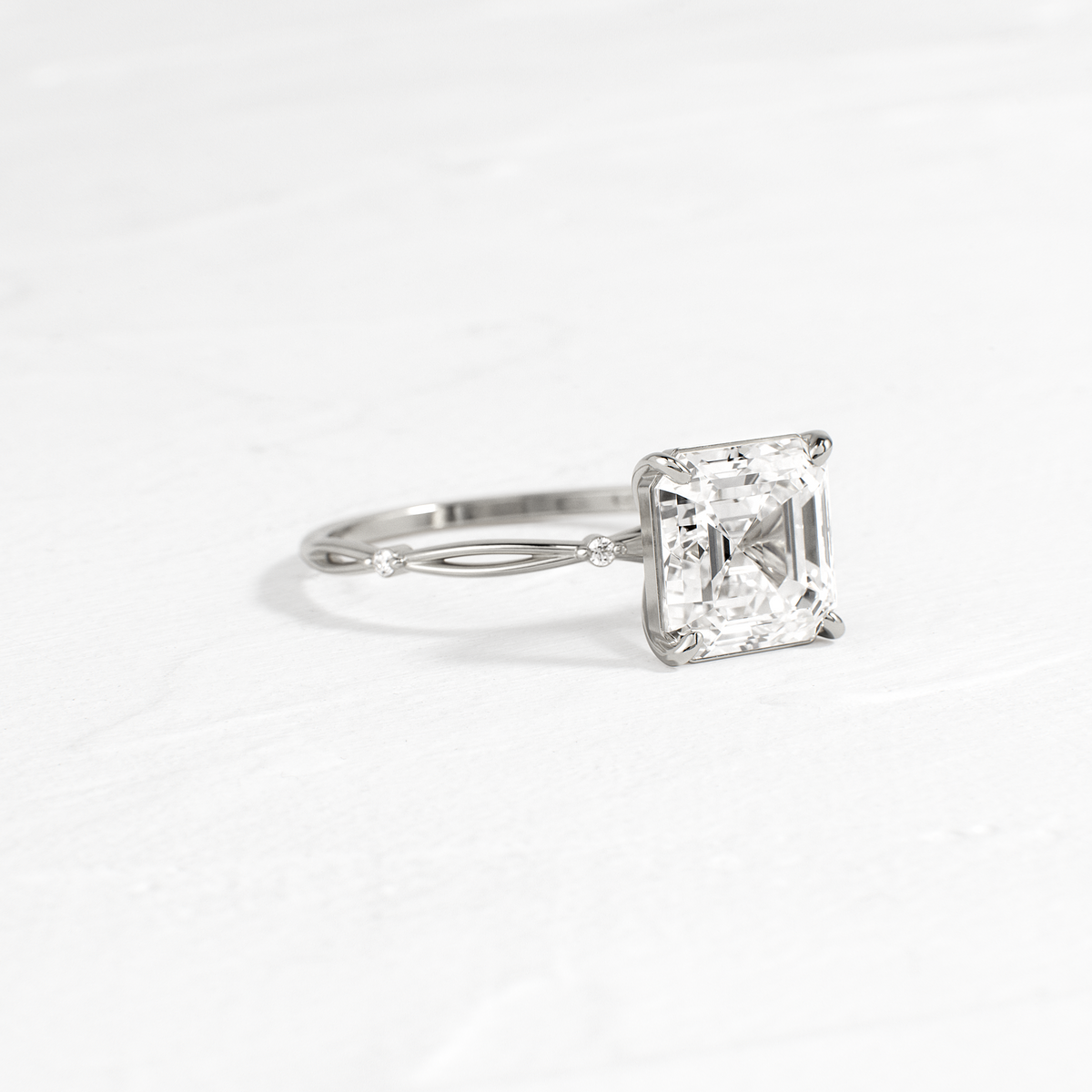 Criss Cross-Asscher Lab Grown Diamond Engagement Ring