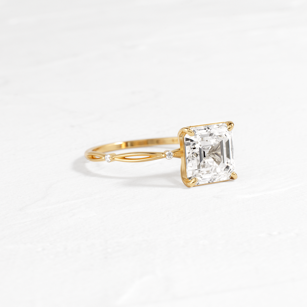 Criss Cross-Asscher Lab Grown Diamond Engagement Ring