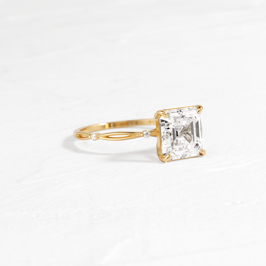 Criss Cross-Asscher Lab Grown Diamond Engagement Ring