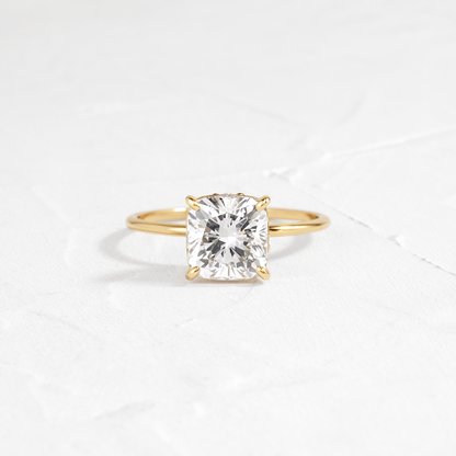 Solitaire-Cushion Lab Grown Diamond Engagement Ring