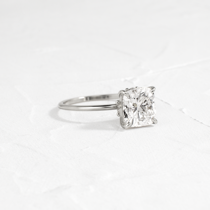 Solitaire-Cushion Lab Grown Diamond Engagement Ring
