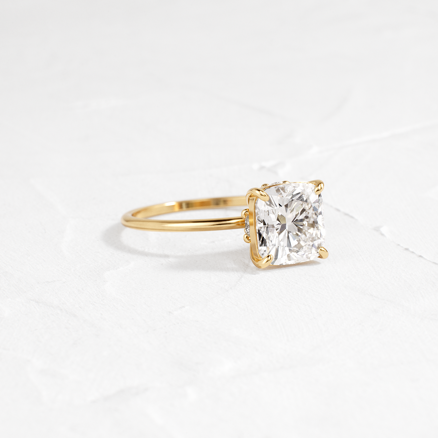 Solitaire-Cushion Lab Grown Diamond Engagement Ring
