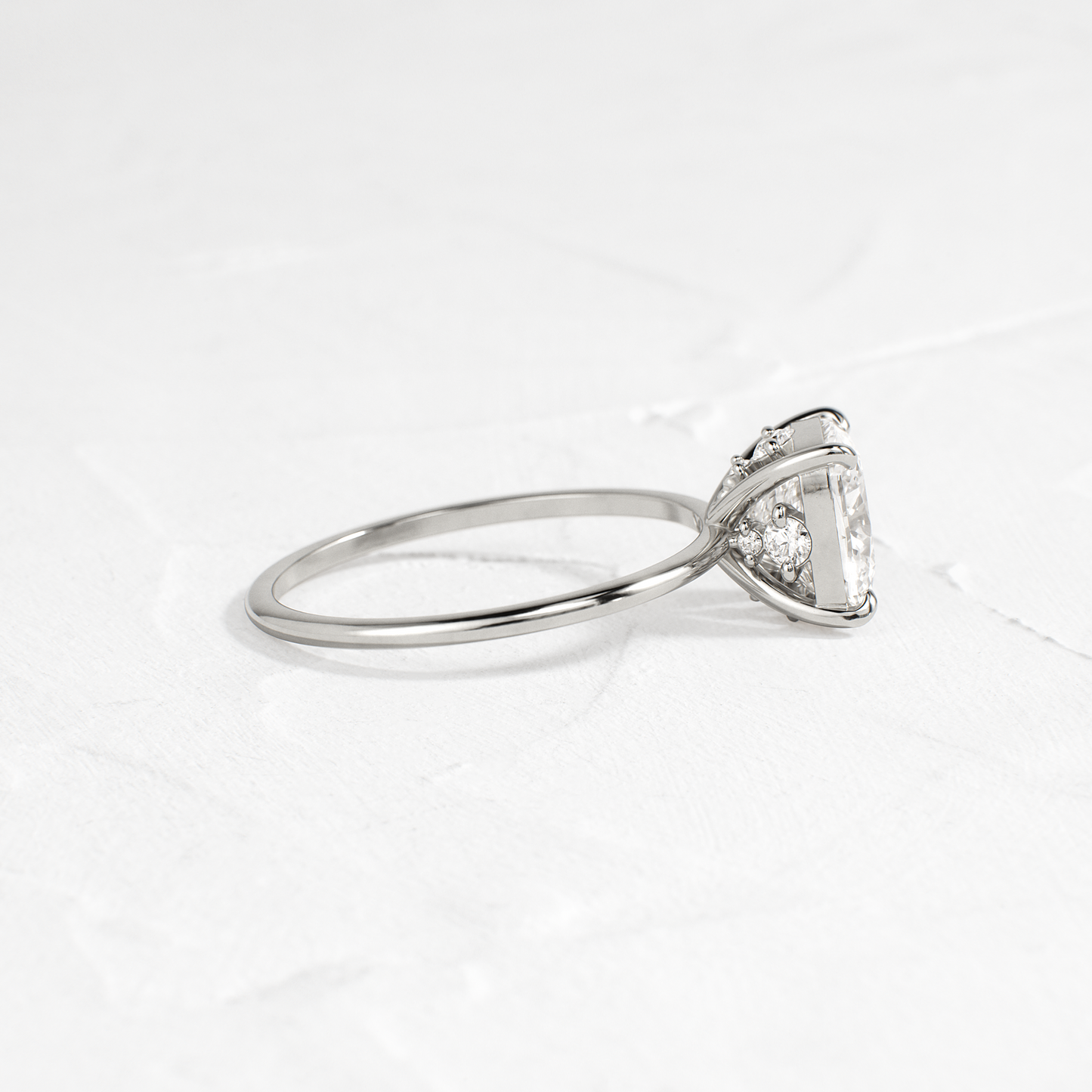 Solitaire-Cushion Lab Grown Diamond Engagement Ring