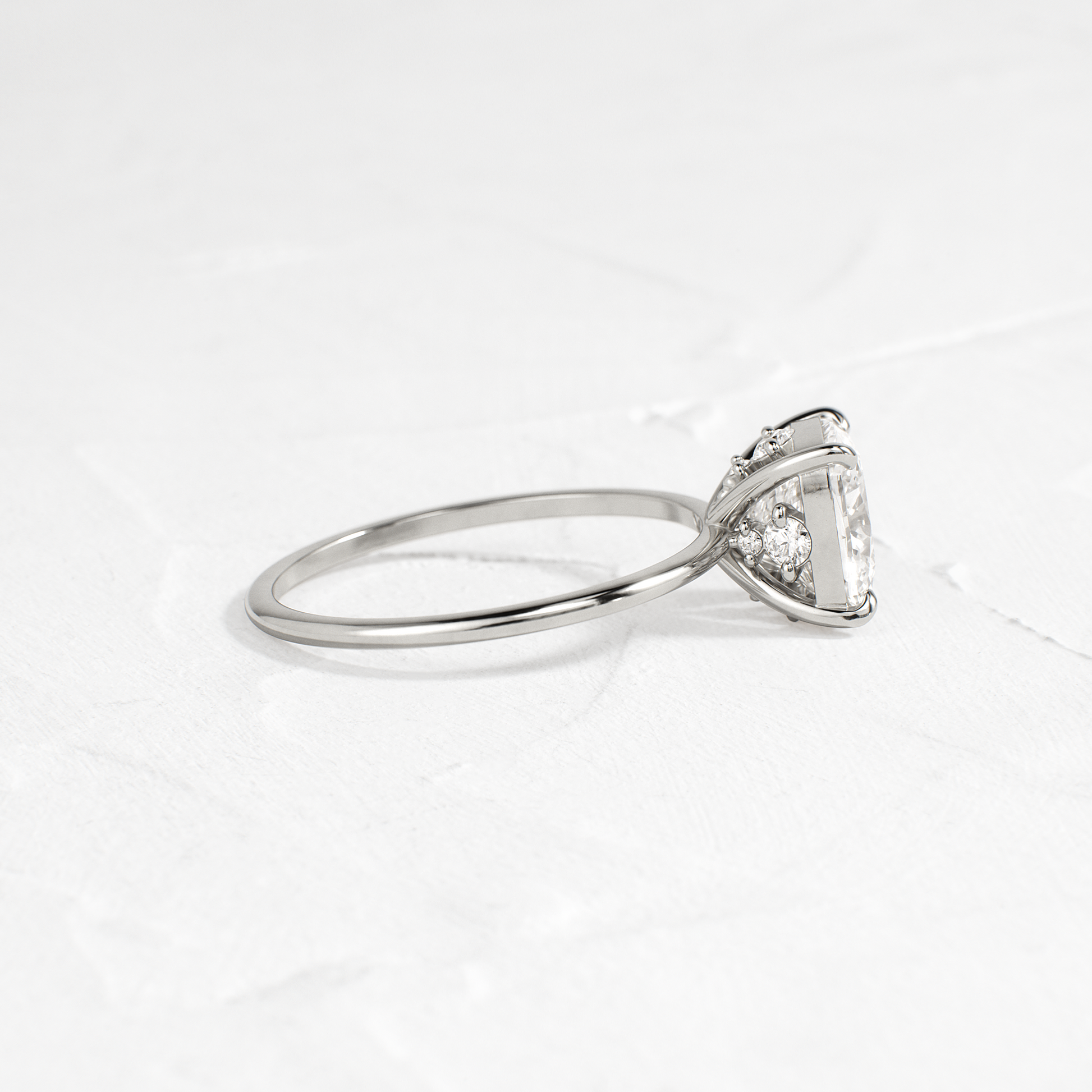 Solitaire-Cushion Lab Grown Diamond Engagement Ring
