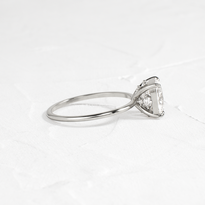 Solitaire-Cushion Lab Grown Diamond Engagement Ring
