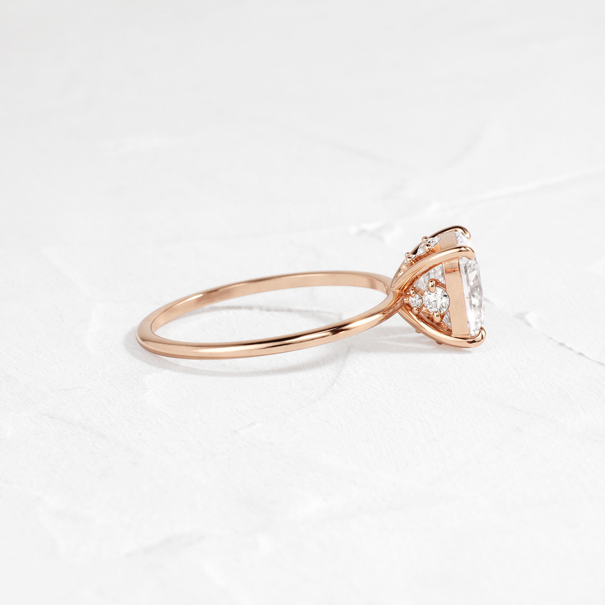 Solitaire-Cushion Lab Grown Diamond Engagement Ring