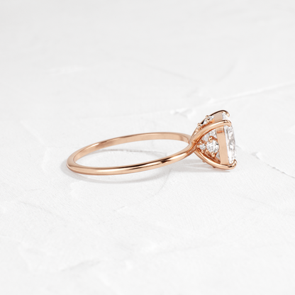 Solitaire-Cushion Lab Grown Diamond Engagement Ring