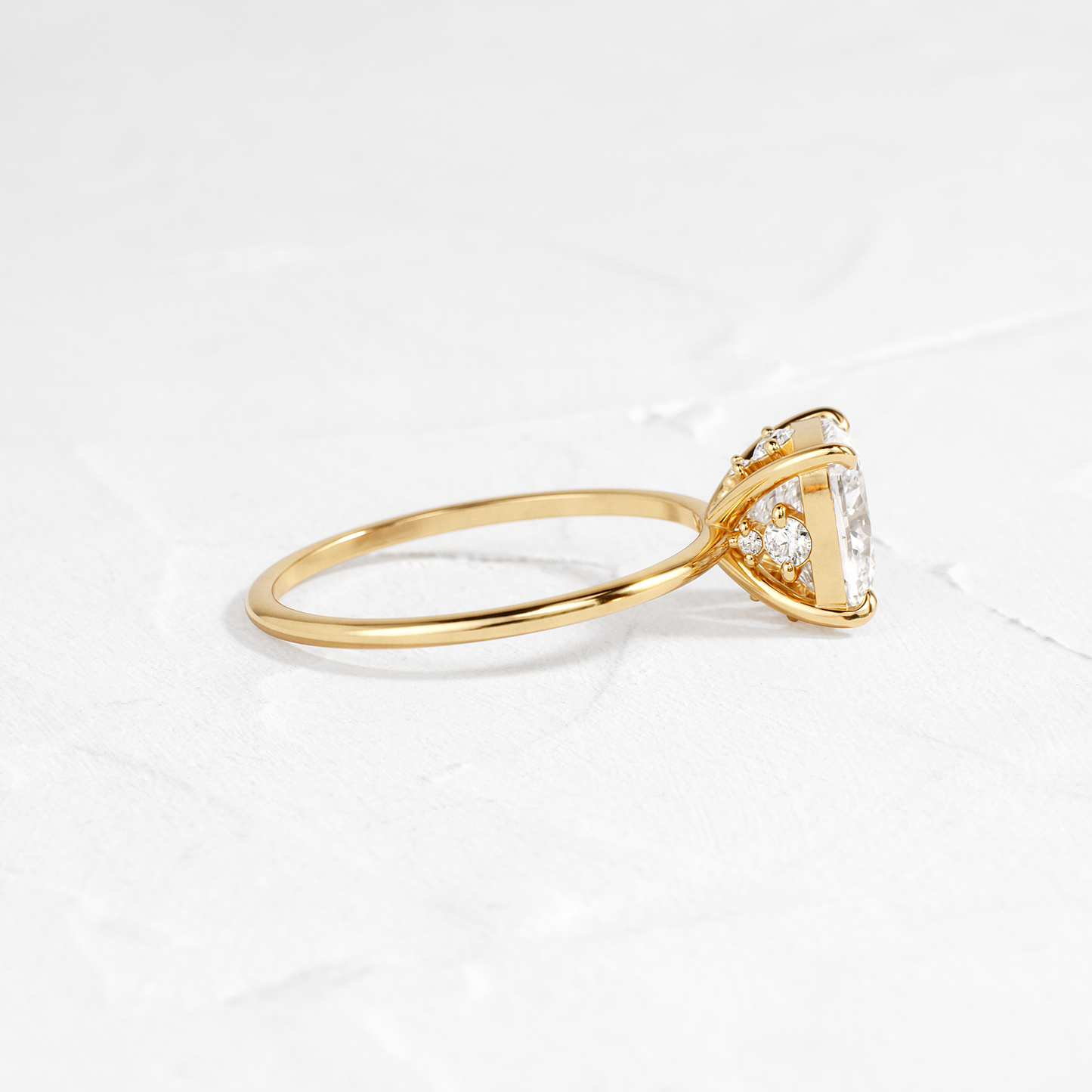 Solitaire-Cushion Lab Grown Diamond Engagement Ring