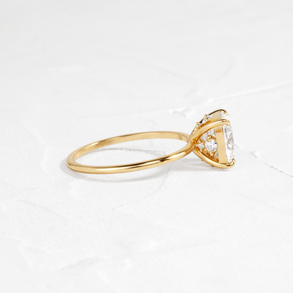 Solitaire-Cushion Lab Grown Diamond Engagement Ring