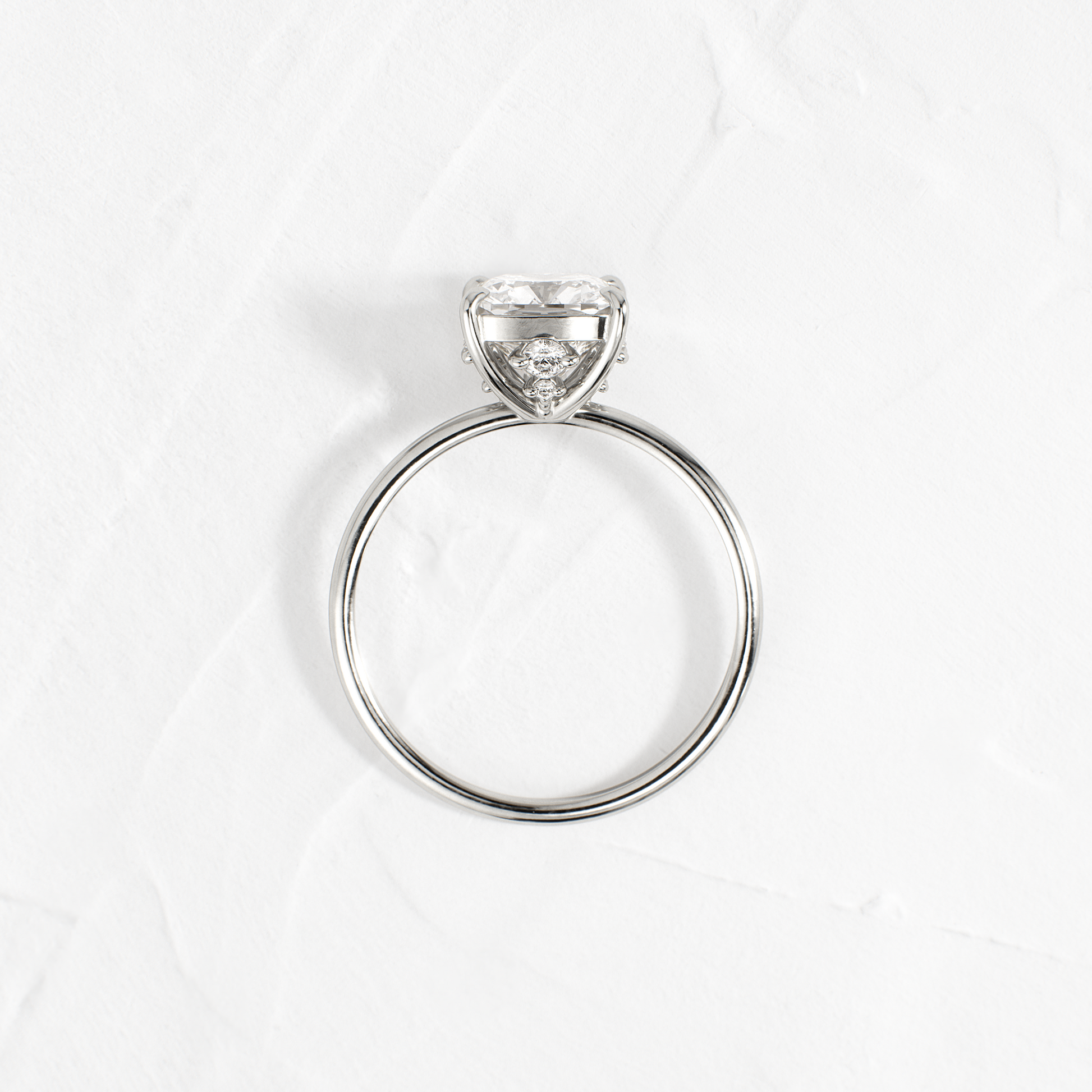 Solitaire-Cushion Lab Grown Diamond Engagement Ring