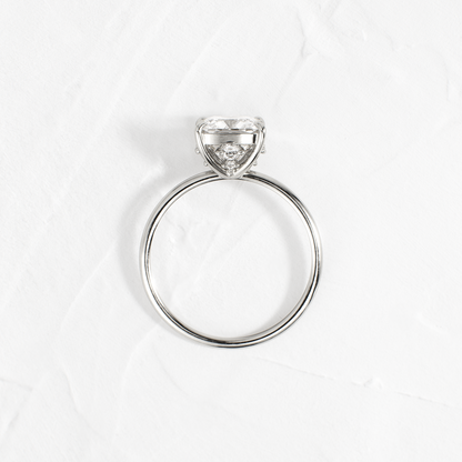 Solitaire-Cushion Lab Grown Diamond Engagement Ring