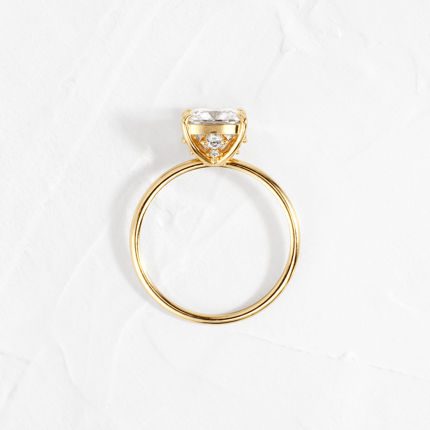 Solitaire-Cushion Lab Grown Diamond Engagement Ring