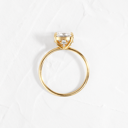 Solitaire-Cushion Lab Grown Diamond Engagement Ring