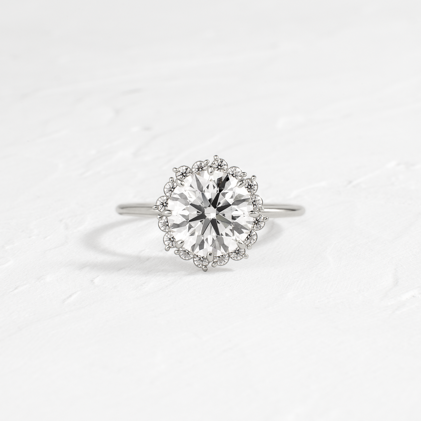 Halo-Round Lab Grown Diamond Engagement Ring