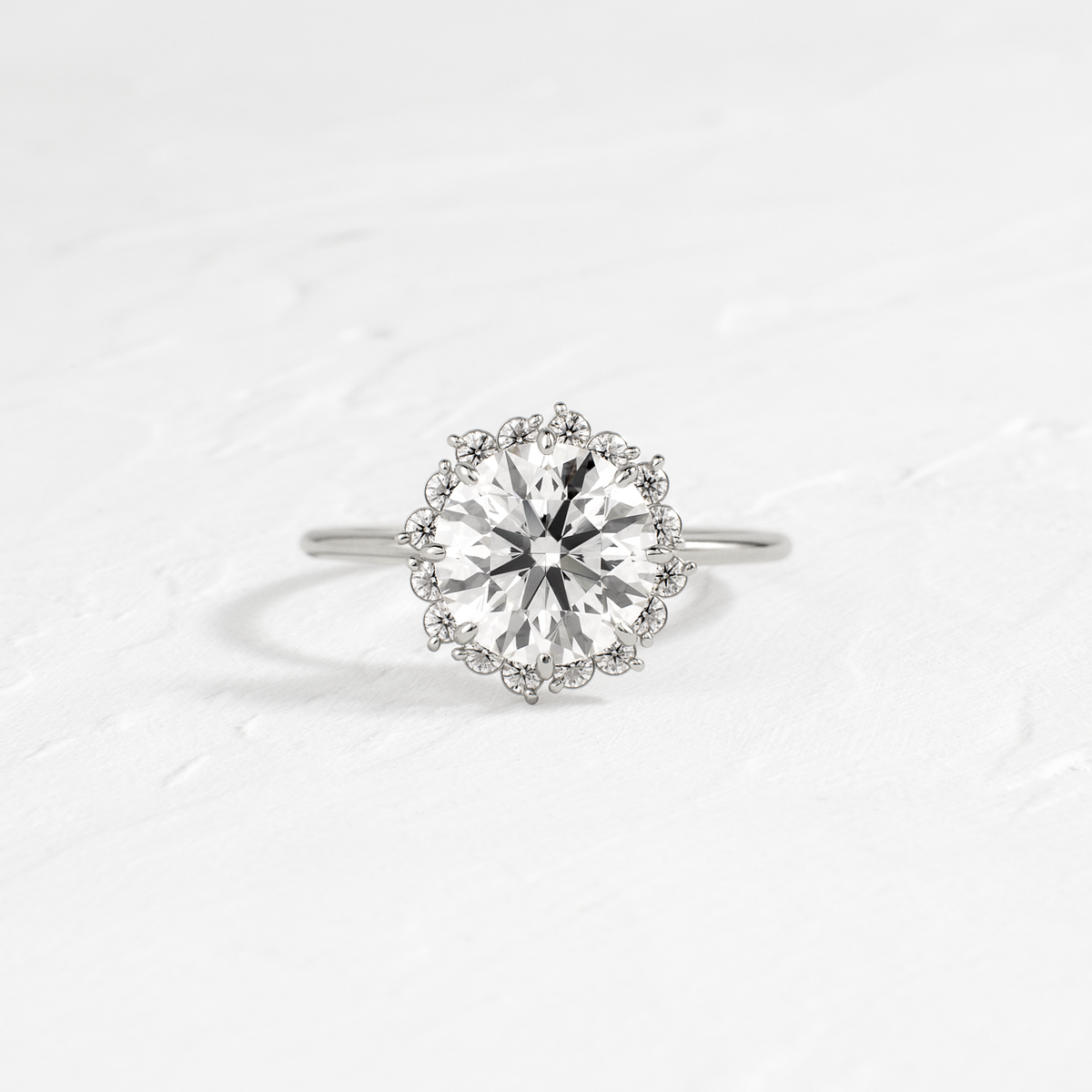 Halo-Round Lab Grown Diamond Engagement Ring