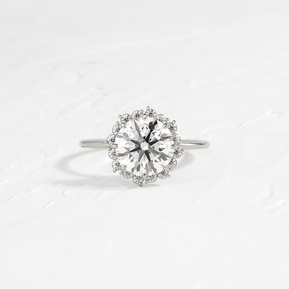 Halo-Round Lab Grown Diamond Engagement Ring