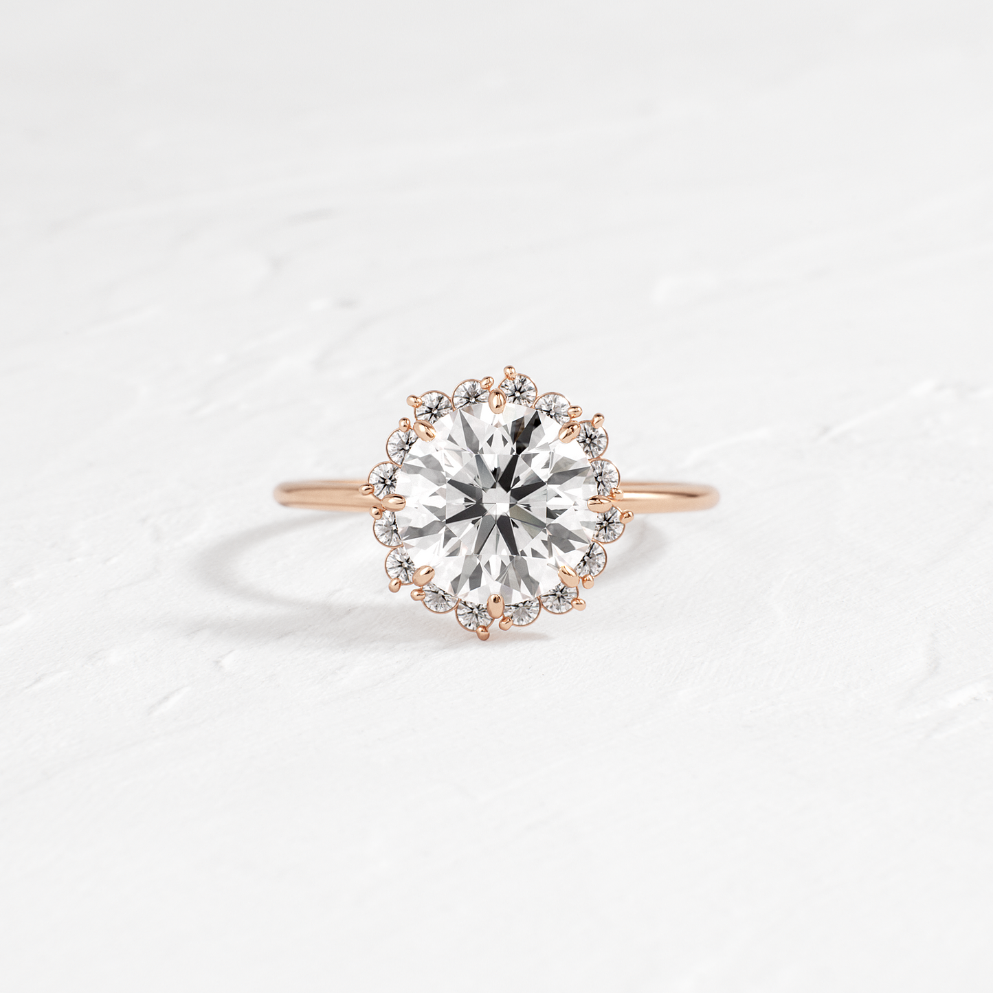 Halo-Round Lab Grown Diamond Engagement Ring