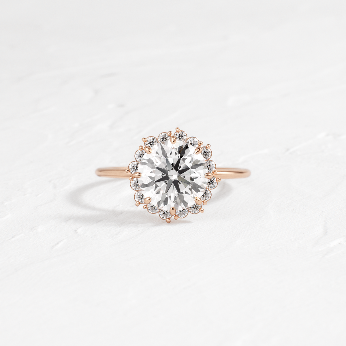 Halo-Round Lab Grown Diamond Engagement Ring