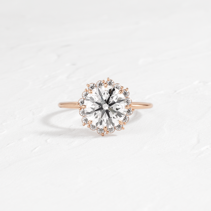 Halo-Round Lab Grown Diamond Engagement Ring