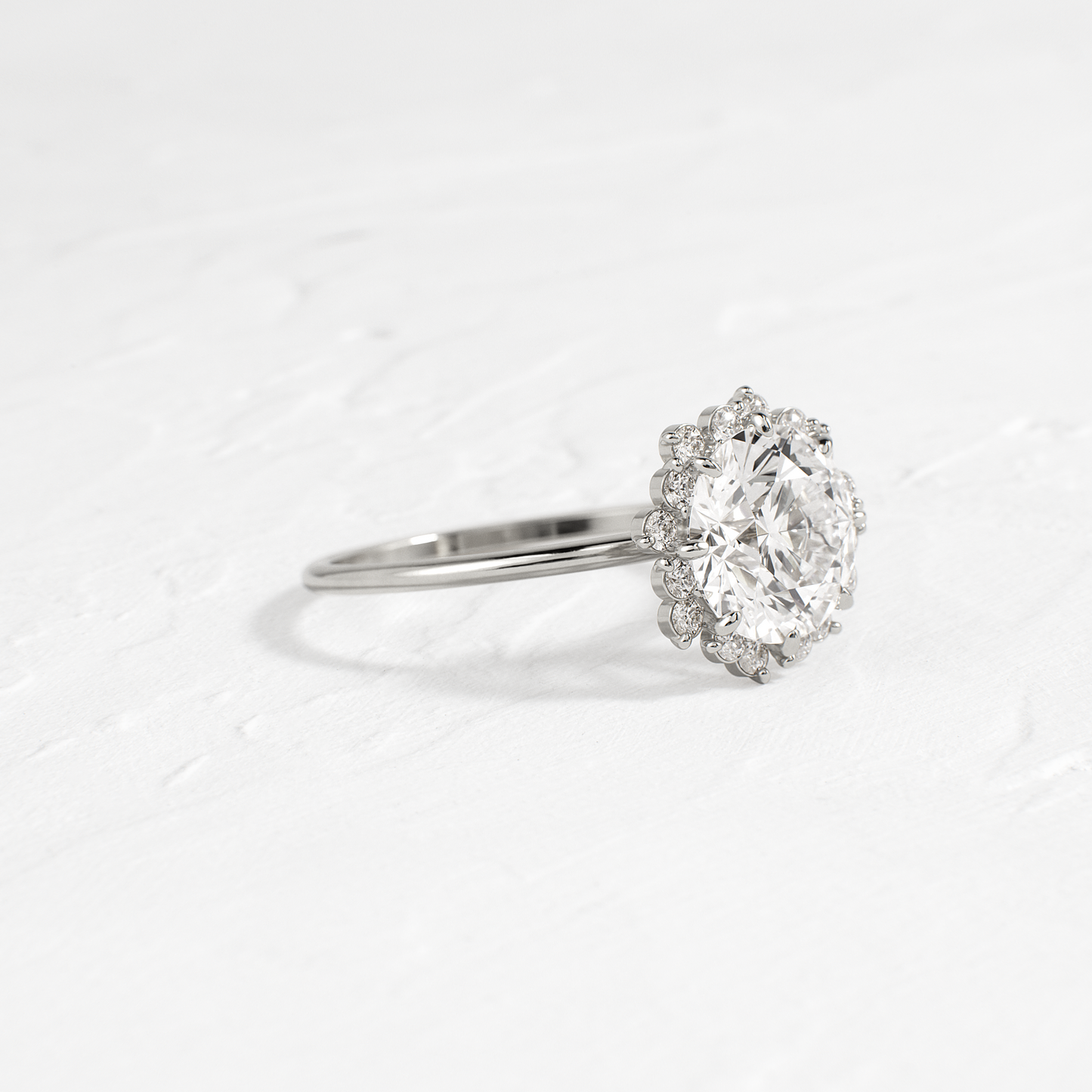 Halo-Round Lab Grown Diamond Engagement Ring