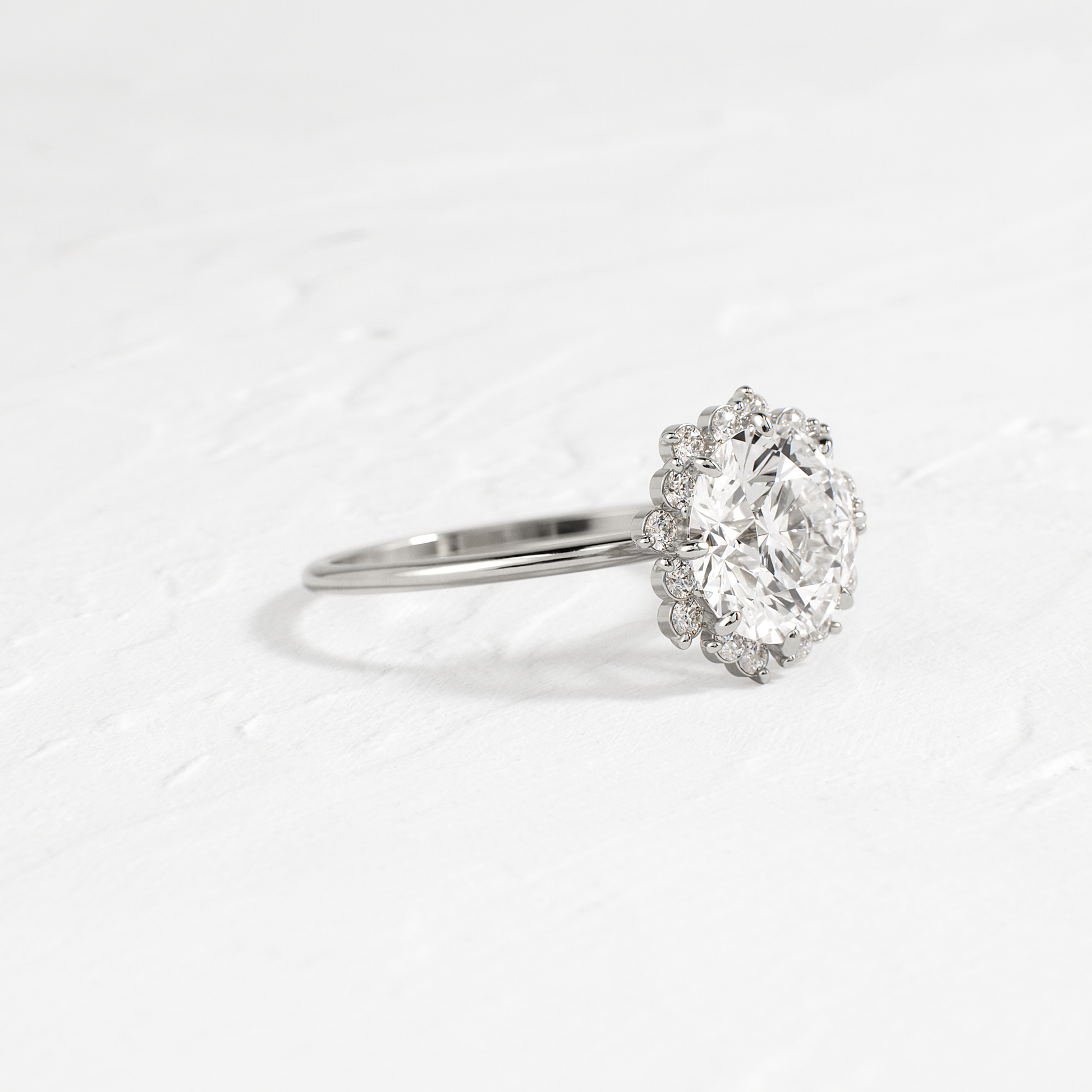 Halo-Round Lab Grown Diamond Engagement Ring