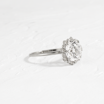 Halo-Round Lab Grown Diamond Engagement Ring