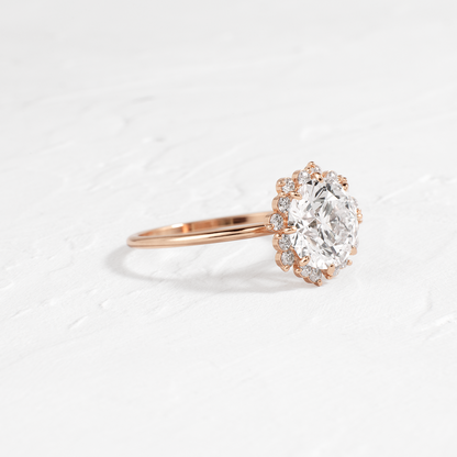 Halo-Round Lab Grown Diamond Engagement Ring